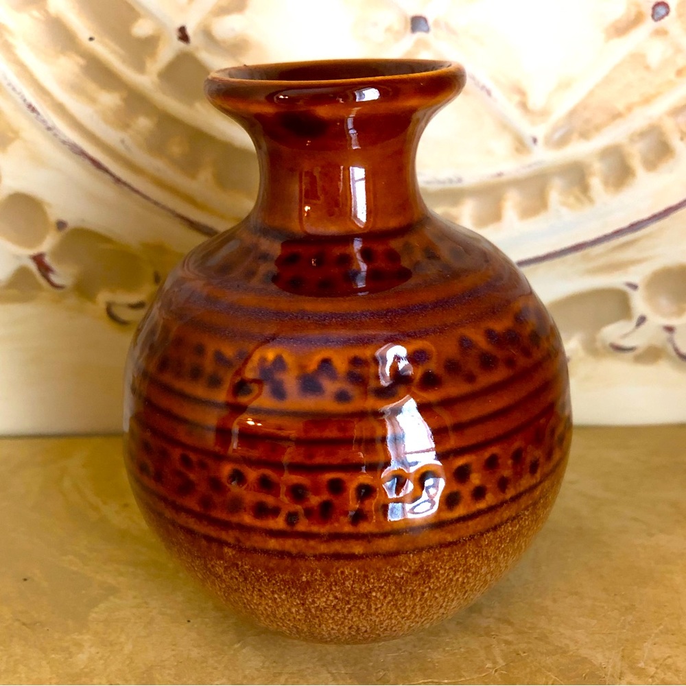 Handcrafted Ceramic Pottery Boho Country Southwest Style Vase 1960s CLEAN MINT!
